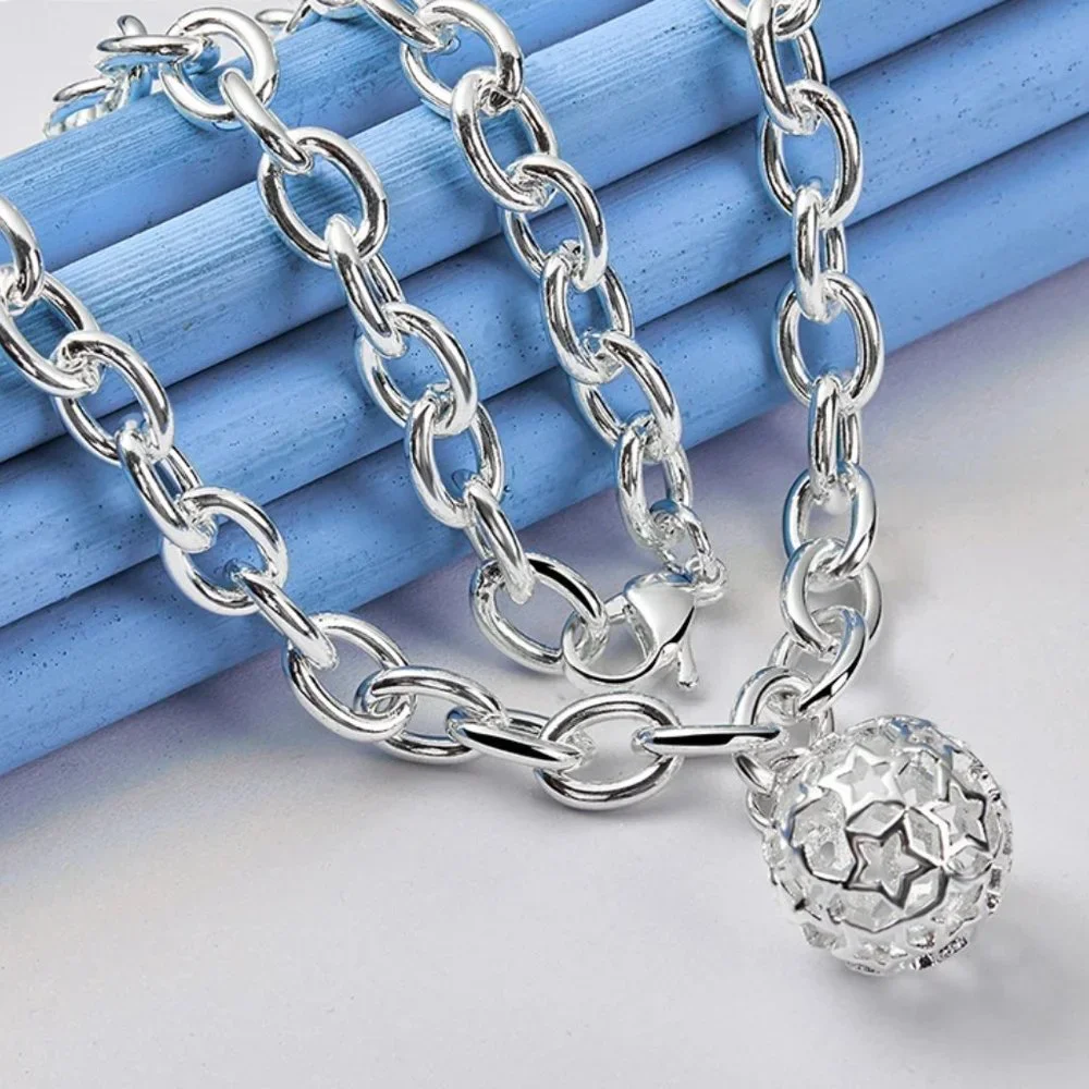 18 Inch O-Ring Chain With Hollowed & Carved Ball